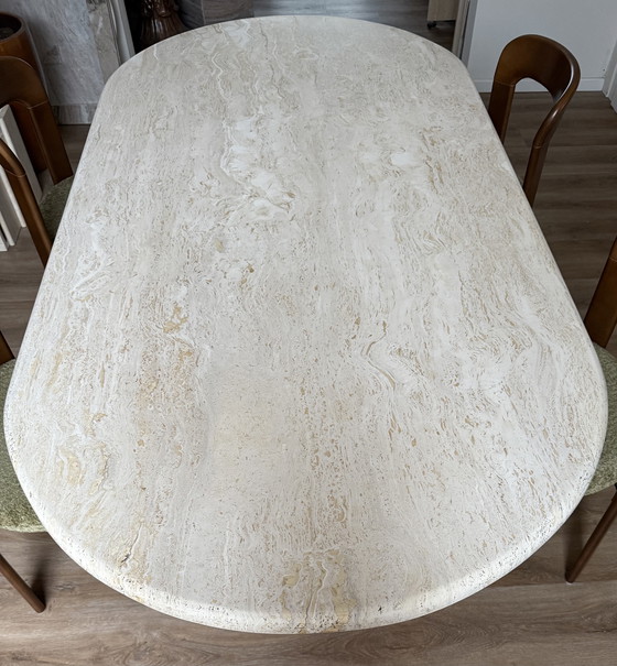 Image 1 of Vintage travertine dining table