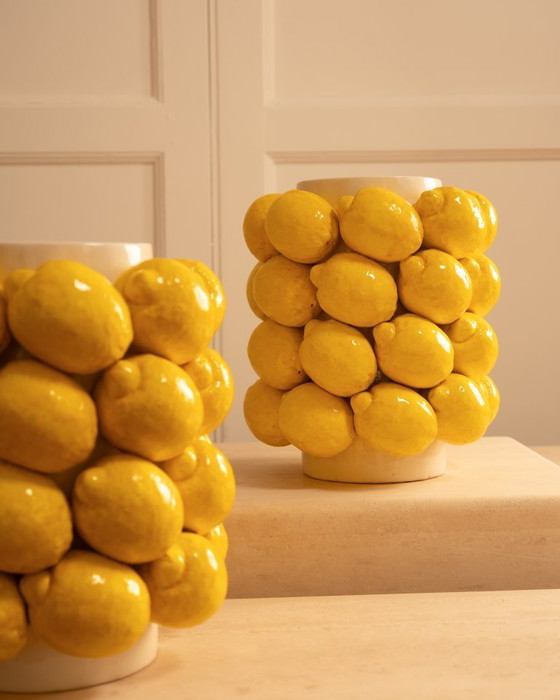 Image 1 of  Large ceramic lemon vase