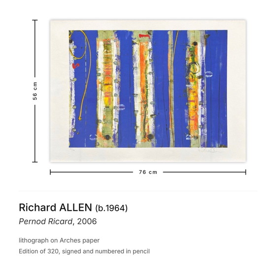 Image 1 of Richard Allen, Pernod Ricard, signierte Lithografie, 2006