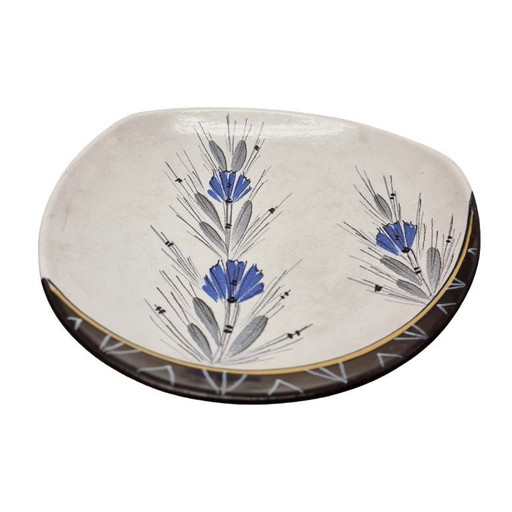 Plat en faïence Dec Cora Flora Gouda, années 1980/90