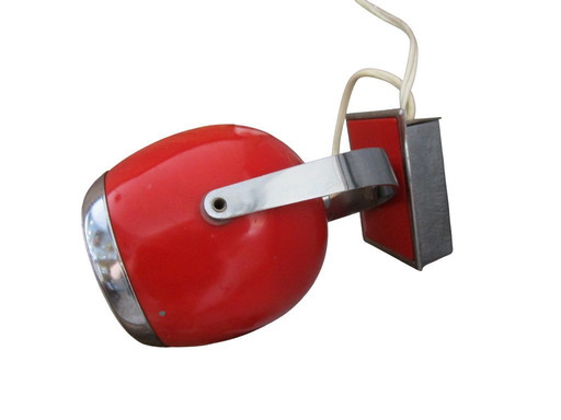 Reggiani vintage red 'eyeball' wall lamp