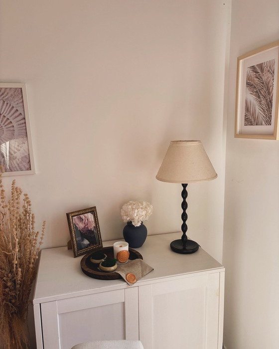 Image 1 of Vase bleu avec hortensias stabilisés 