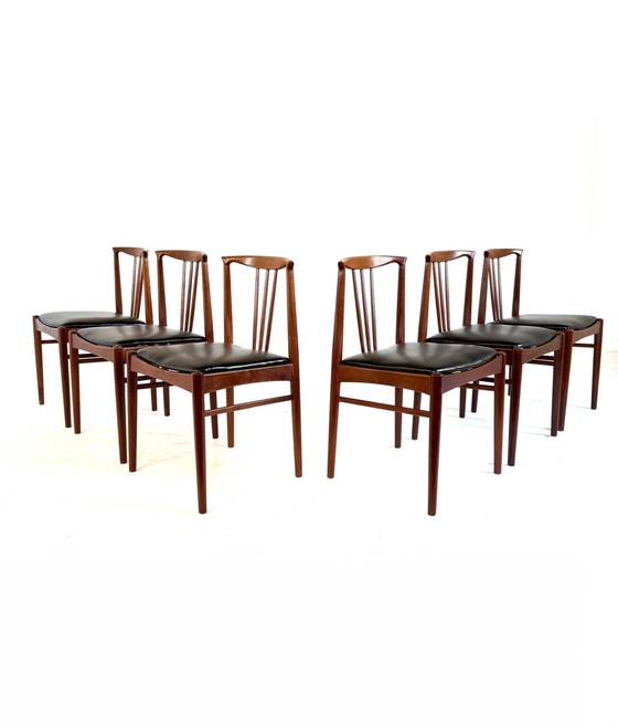Image 1 of Ensemble de 6 chaises de salle à manger danoises vintage des années 60