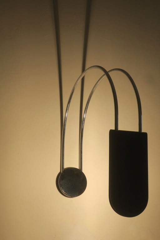 Mid-Century Modern boogvormige wandlamp van Bruno Gecchelin voor Skipper and Pollux, Italië, jaren 70.