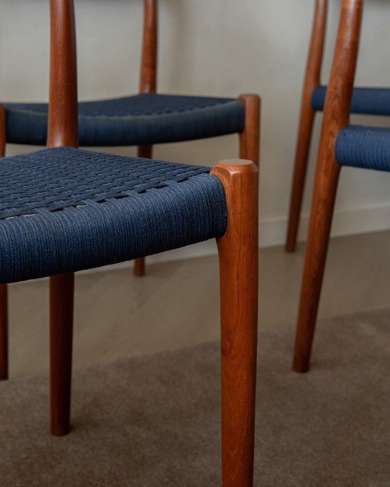 Image 1 of Danish Modern Teak Dining Chairs Model 77 by Niels Otto Møller for J.L. Møllers Møbelfabrik, Denmark, 1960s, Set of 6
