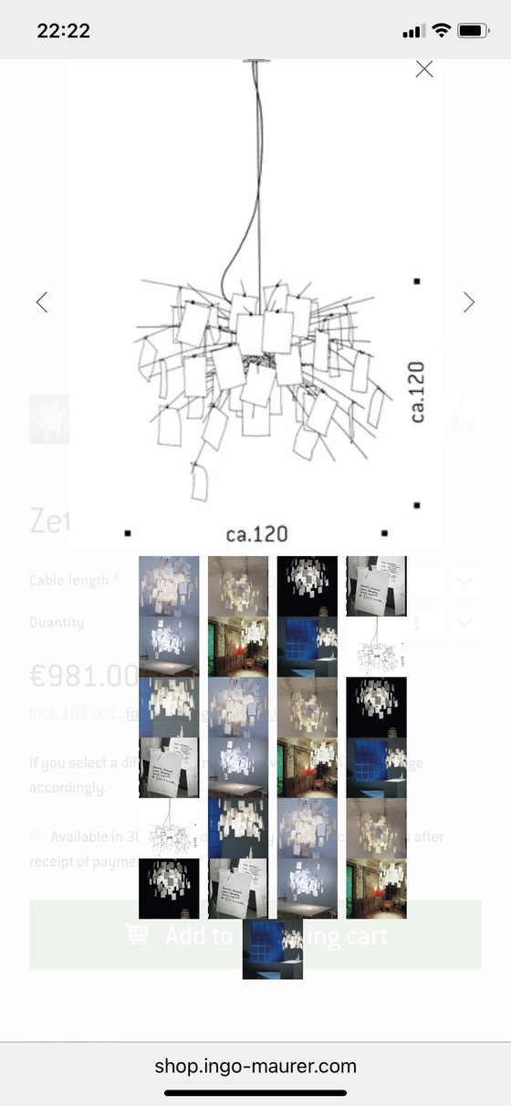 Image 1 of Zettel'z 5 -Lampe suspendue Ingo Maurer
