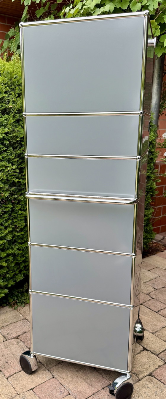 Originele USM Haller koffiebar/highboard (middengrijs) – High boards, Metal, Chrome (photo 8 of 9)
