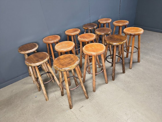 Image 1 of Sgabelli da bar brutalisti vintage, set di 14 - anni '60