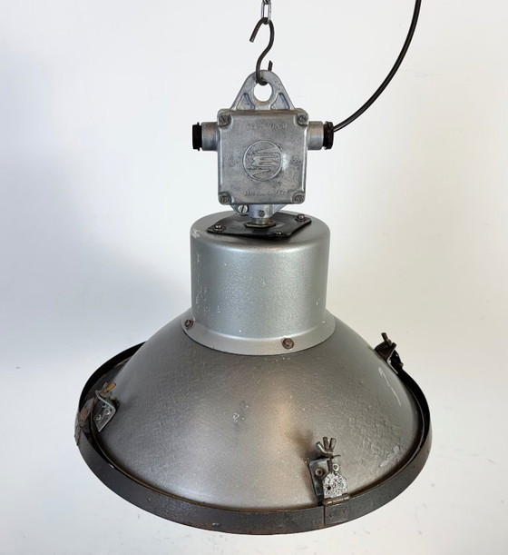 Image 1 of Industrial Grey Hammer Paint Pendant Lamp from Elektrosvit, 1960s