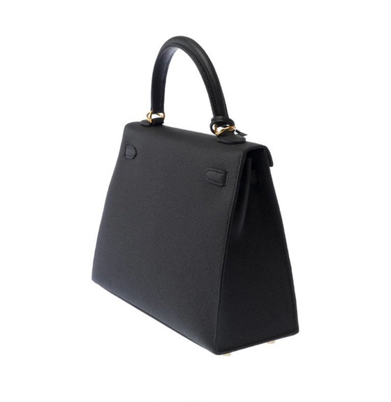 Image 1 of Sac HERMES Kelly 25 en Cuir Noir - 103510