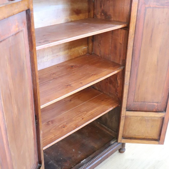 Image 1 of Small antique wardrobe in solid walnut, Italy Mid-19th Century
