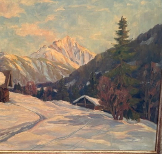 Image 1 of Rudolf Pfannenstiel oil painting 1930 Allgäu Triumvirate
