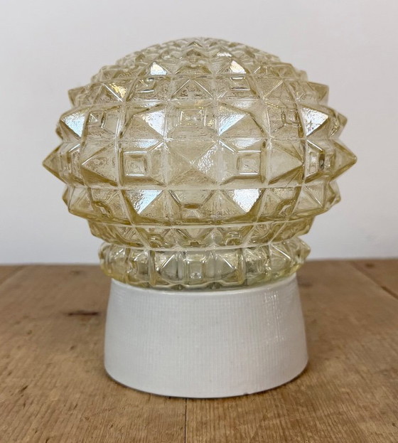 Plafonnier vintage en porcelaine blanche, années 1970 – Ceramic, Glass (photo 3 of 12)