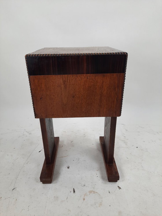 Image 1 of Vintage Art Deco houten side table bijzettafel