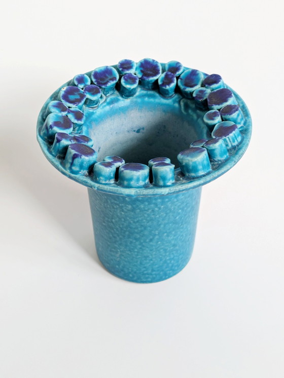 Image 1 of 1960's Ceramano Ceralux Vase von Hans Welling, Mitte des Jahrhunderts Türkis Fett Lava Keramik, Westdeutsche Töpferei