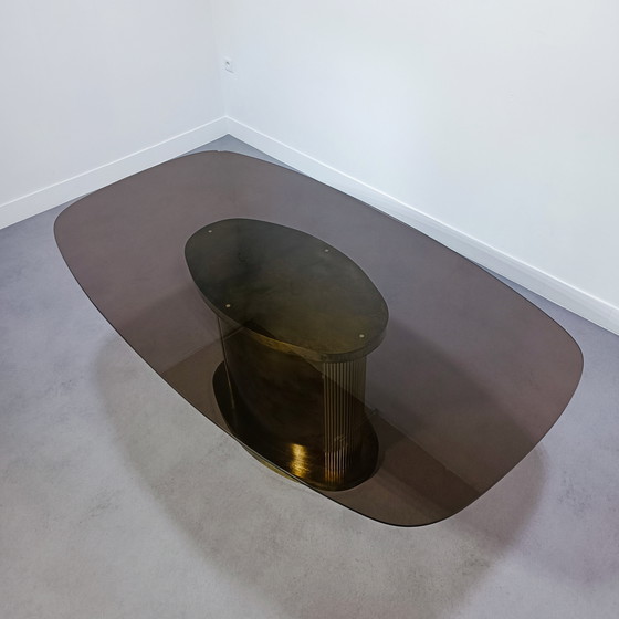 Image 1 of Mesa de comedor Belgochrom con tablero de cristal ahumado