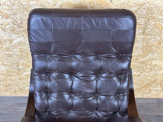 Image 1 of 60's 70's Fauteuil Easy Chair Fauteuil cuir pivotant Danish Modern Design