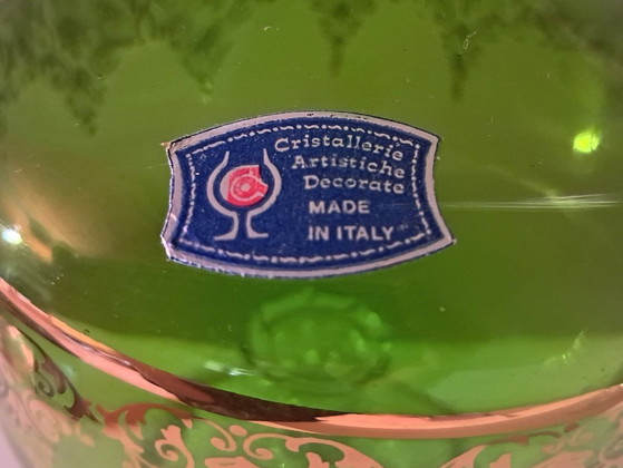 Image 1 of Jarra italiana verde, cristal Artistiche, 12x30cm