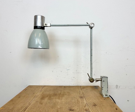 Image 1 of Lampe de table industrielle grise d'Elektrosvit, années 1970