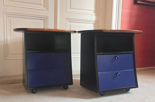 Paire : Tables de chevet Giorgetti « Seryo » – Design Umberto Asnago – Premier propriétaire