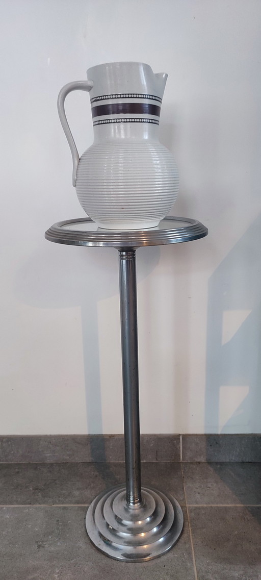 Grand pichet en grès vernissé signé période 1950-60