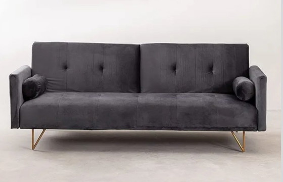 Grey SKLUM sofa bed – Metal, Velvet (photo 2 of 6)