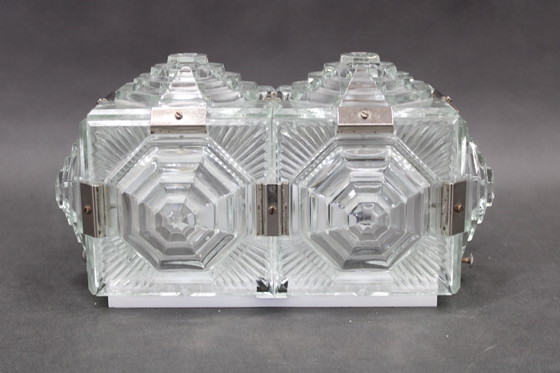 Image 1 of 1970 Brutalistische wandlamp met glas van Kamenicky Senov, Tsjecho-Slowakije