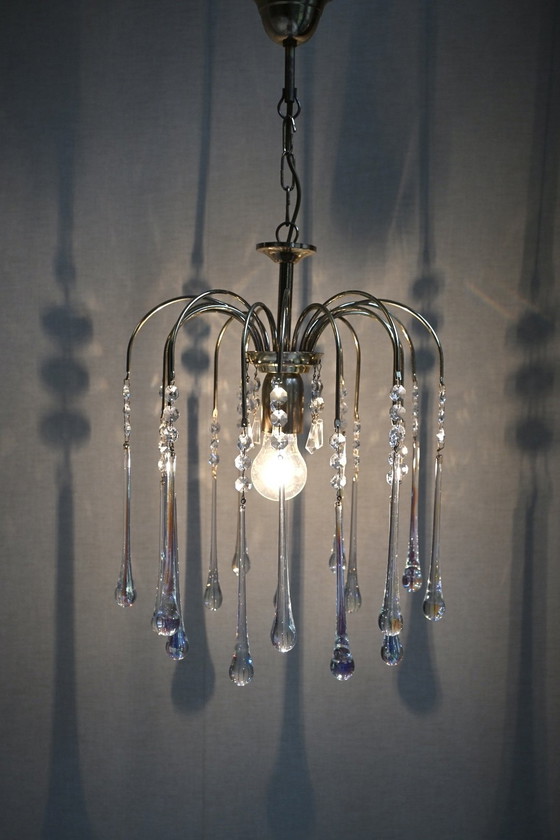 Image 1 of Lámpara colgante de lágrima de Murano de Paolo Venini