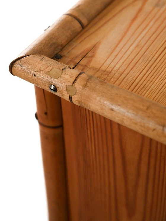 Image 1 of Cómoda de estilo colonial escandinavo en pino y bambú