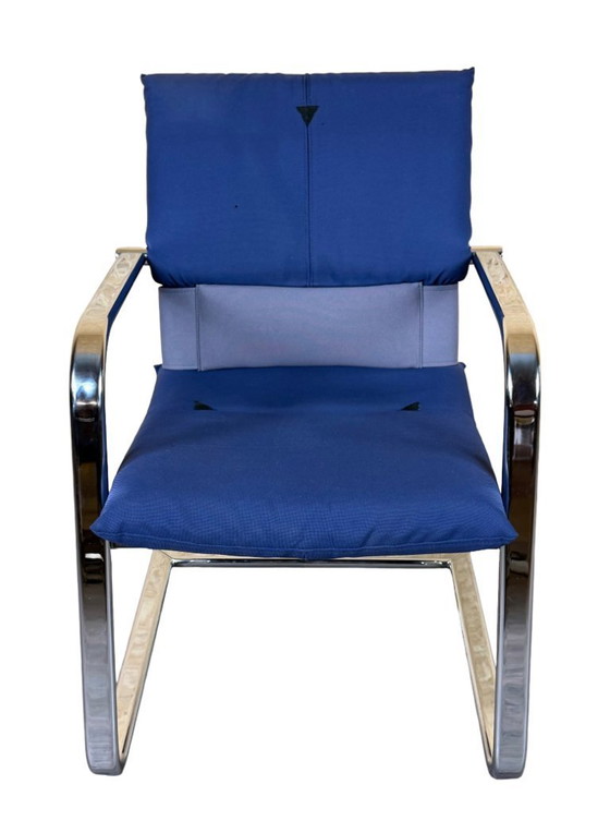 Image 1 of 1990s Vitra Figura Freischwinger Design Mario Bellini Objekt X Metall & Stoff