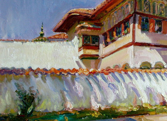 Dipinto ad olio originale Paesaggio urbano Architettura Castello – Dipinti e disegni, Canvas (photo 4 of 5)