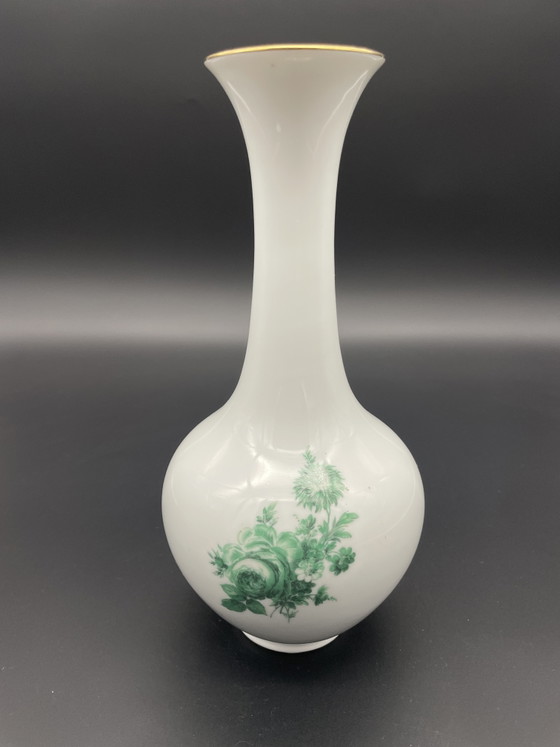 Royal Porzellan Bavaria KPM Vaas met groen bloemendecor, jaren 60 – Vazen, Porcelain (photo 4 of 8)