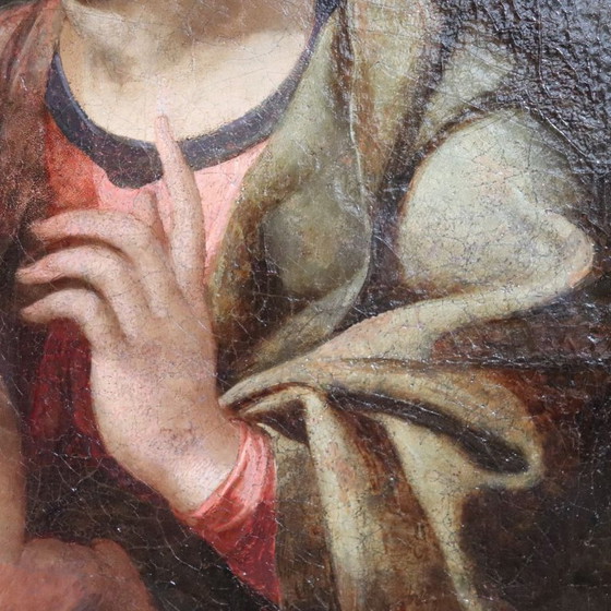 Image 1 of Pintura religiosa antigua al óleo sobre lienzo, Italia, siglo XVIII.