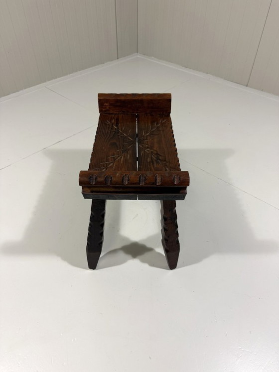 Spanish rustic stool 1960s, Wood, Brown (photo 9 of 11)