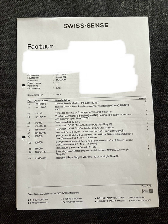 Image 1 of Custom Swiss Sense boxspring met opbergruimte + bijbehorende nachtkastjes