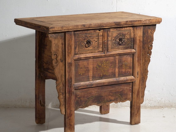 Antique carved console in pine wood – China, circa 1900 – Iron (photo 2 of 40)