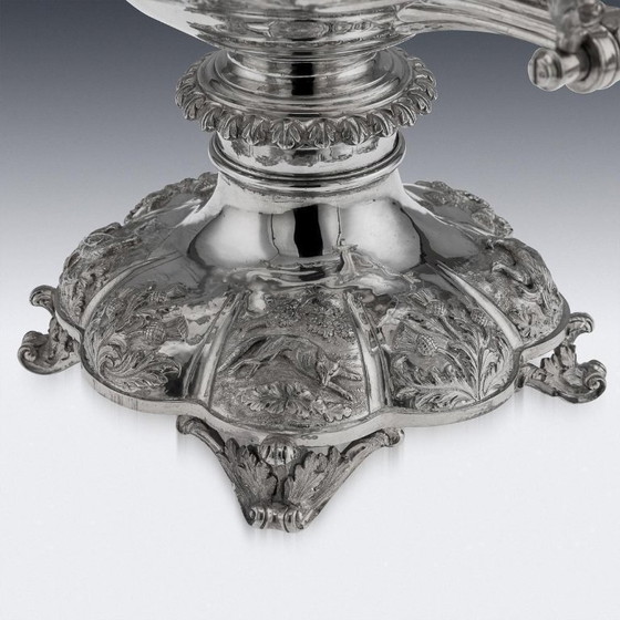 Image 1 of Antiker Samowar aus massivem Silber aus der Zeit Wilhelms IV., gefertigt von Sebastian Crespell II. im Jahr 1837