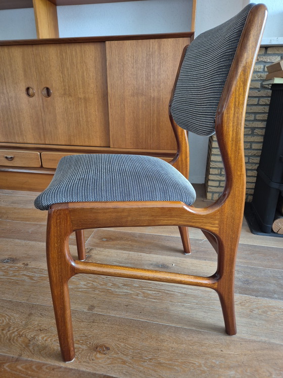 Sedie da pranzo vintage design danese – Set di 4 – Teak – Anni '60/'70 – Textile, Wood (photo 5 of 7)