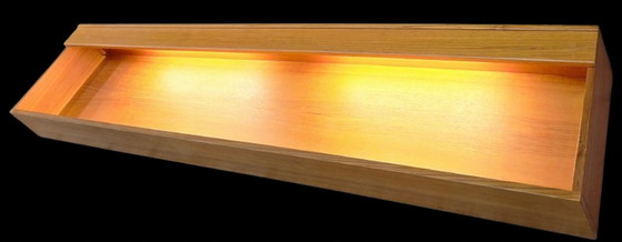 Image 1 of Credenza galleggiante extra lunga / Scaffale a muro in teak 210 cm, Danimarca anni '60