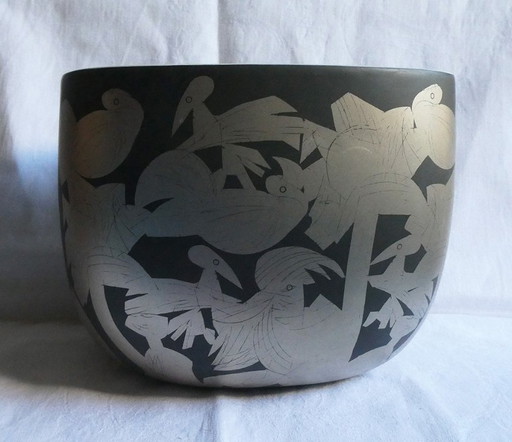 Rare bowl, Rosenhal, Suomi series, form design Timo Sarpaneva, decor design HAP Grieshaber