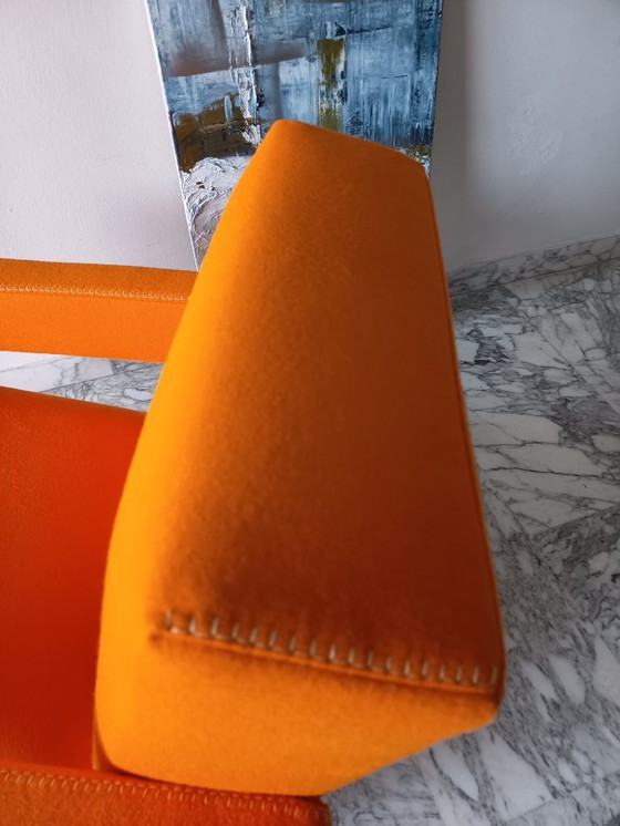 Image 1 of Fauteuil CASSINA Utrecht 637 en Laine Kvadrat Orange 13L par Gerrit Thomas Rietveld