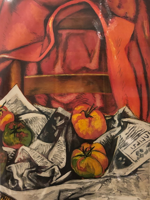 Lithograph of Still Life with Jacket by Renato Guttuso 1960s – schilderijen tekeningen, Realisme (photo 2 of 7)