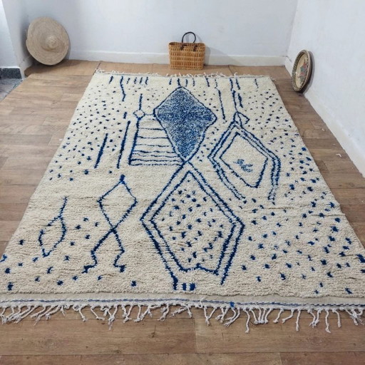 Beni Ouarain Rug Luxe XXL – 100% Natuurlijke Wol Handgeweven (292×200 cm)