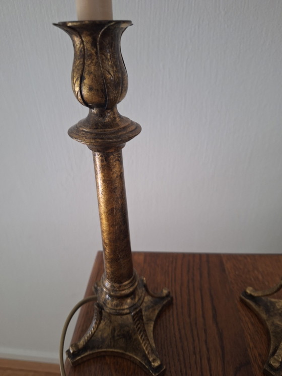 2 hohe Tischlampen aus Messing/Bronze, vermutlich von Kullmann – Brass (photo 5 of 5)