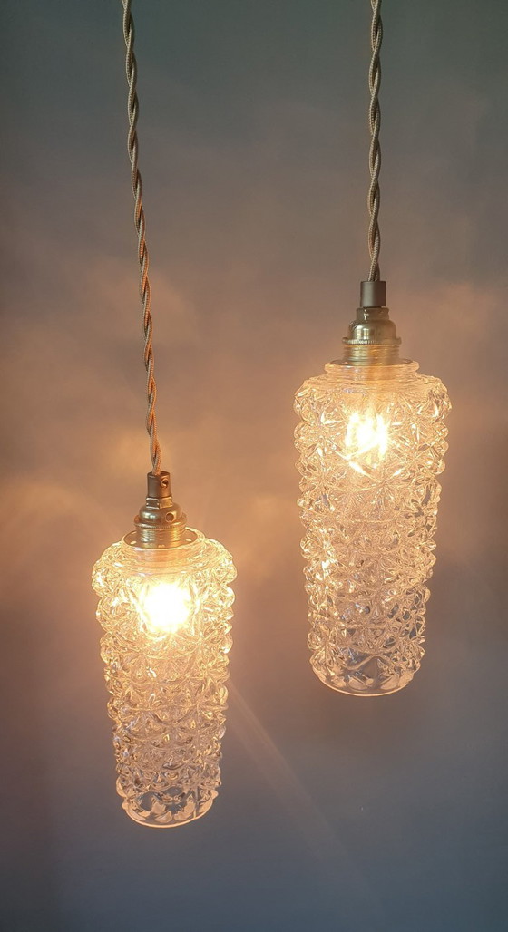 Set Lampade a sospensione Vintage Texture Vetro - Design Mid-century. – Metal (photo 2 of 20)