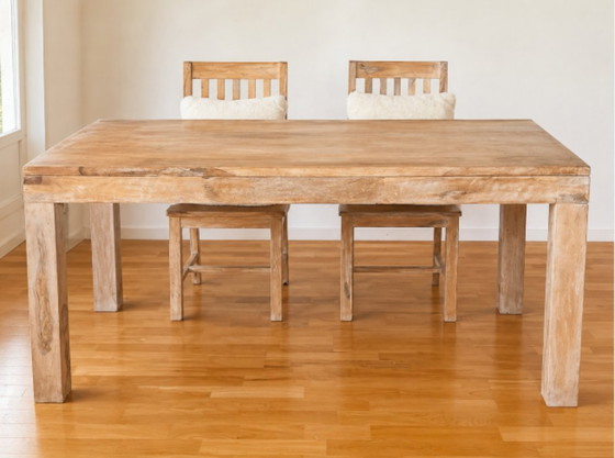 Image 1 of Acacia wood dining set with 6 seats