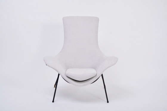 Image 1 of Chaise longue grise italienne du milieu du siècle par Augusto Bozzi pour Saporiti