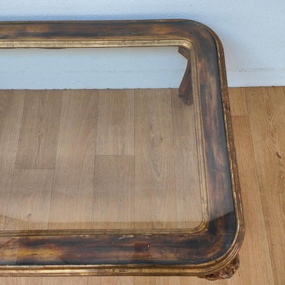 Tavolino da caffè Vintage Regency con piano in vetro. Legno – Tavolini da caffè, Glass, Wood (photo 10 of 12)
