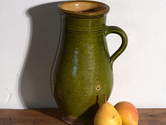 Antique folk glazed pottery jug – Central Europe, circa 1930 – Crockery, Rustic (photo 2 of 40)