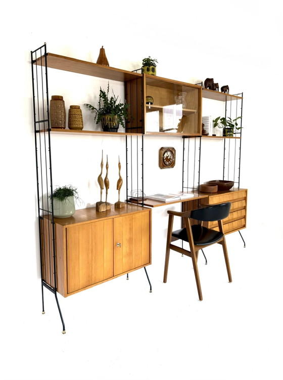 Vintage Freestanding Modular Wall System, Köch Möbel ‘60 – Wall cabinet, Wood, Glass (photo 15 of 15)